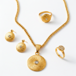 a necklace and earrings